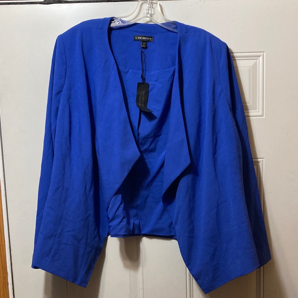 Lane Bryant Vibrant Blue Open Front Blazer 22 NWT
